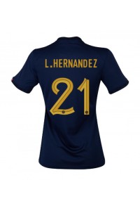 Frankrike Lucas Hernandez #21 Fotballdrakt Hjemme Klær Dame VM 2022 Korte ermer